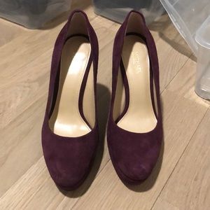 Michael Kors suede block heel pump